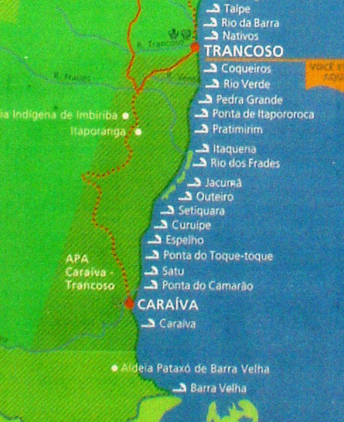 mapa praia do espelho